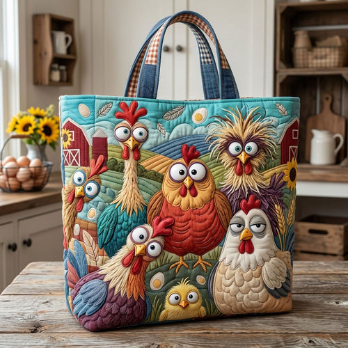 Funky Chicken Quilted Tote Bag GFTOPND1479