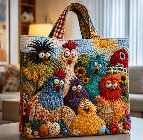 Funky Chicken Quilted Tote Bag GFTOPND1480