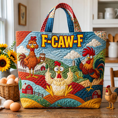 F-Caw-F Chicken Quilted Tote Bag GFTOPND1481