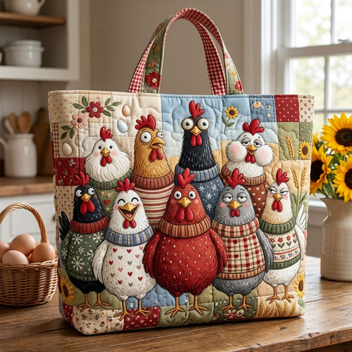 Funky Chicken Quilted Tote Bag GFTOPND1482