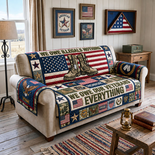 We Owe Our Veterans Everything Quilted Sofa Cover GFTOPND1495