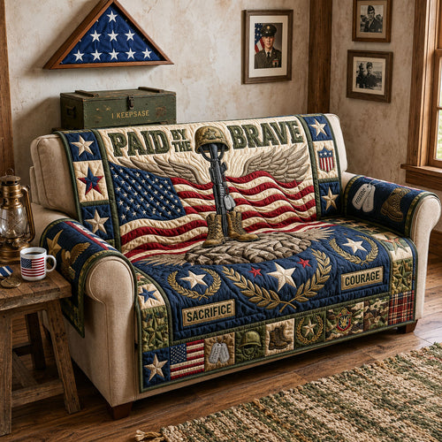 Paid By The Brave Quilted Sofa Cover GFTOPND1496