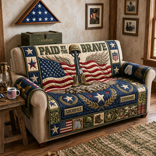 Paid By The Brave Quilted Sofa Cover GFTOPND1496