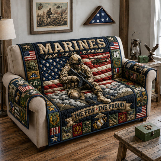 Proud USMC Quilted Sofa Cover GFTOPND1498