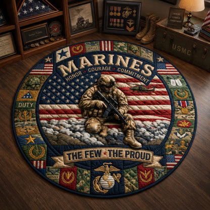 Proud USMC Quilted Round Mat GFTOPND1498 C2