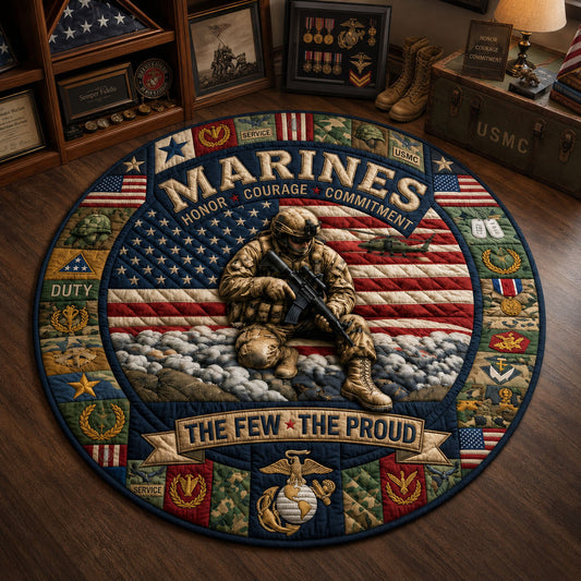 Proud USMC Quilted Round Mat GFTOPND1498 C2