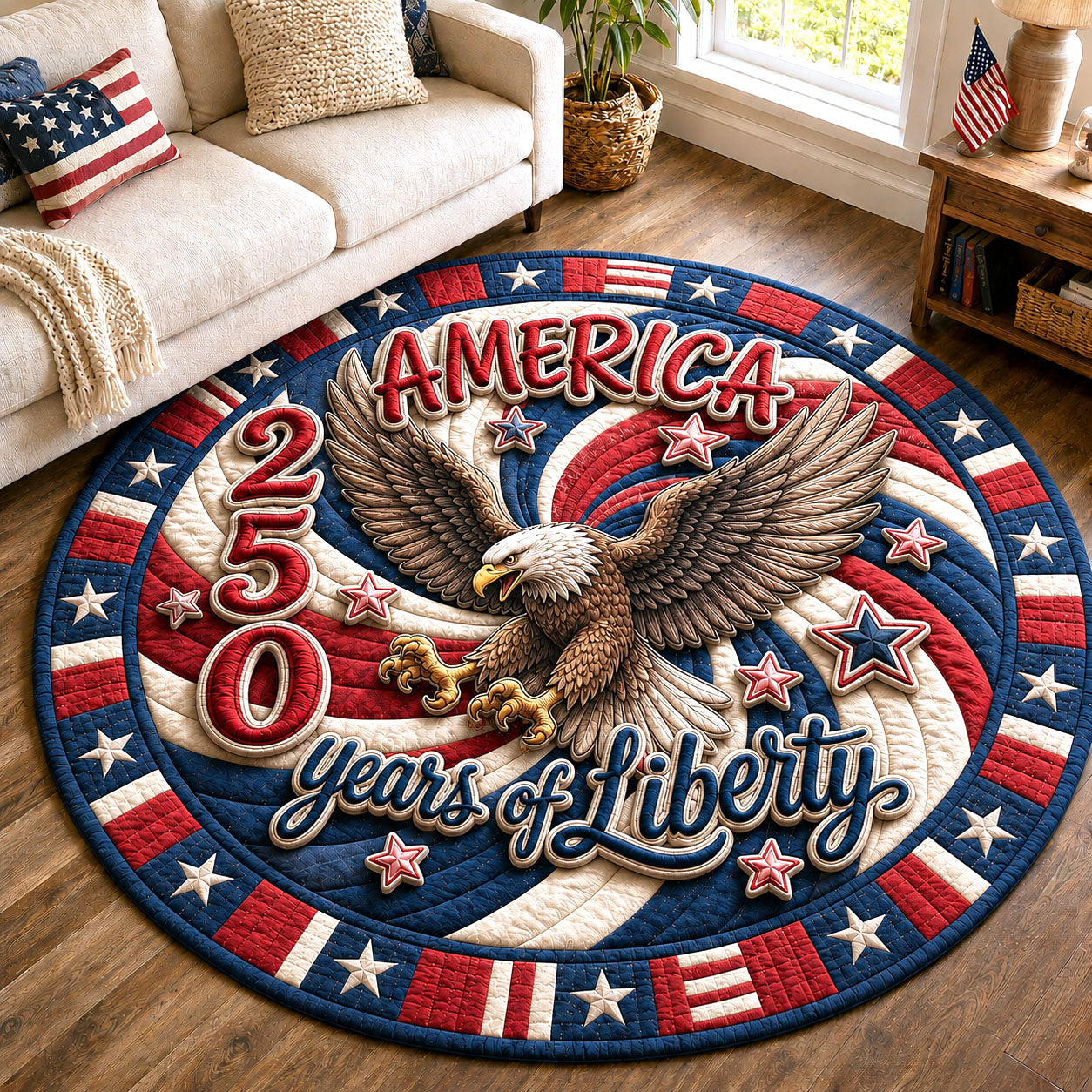 America Proud Quilted Round Mat GFTOPND15
