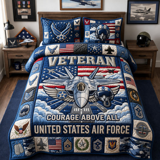 US Air Force 3-Piece Quilted Bedding Set GFTOPND1516