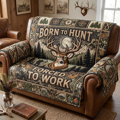 Born To Hunt Quilted Sofa Cover GFTOPND1530