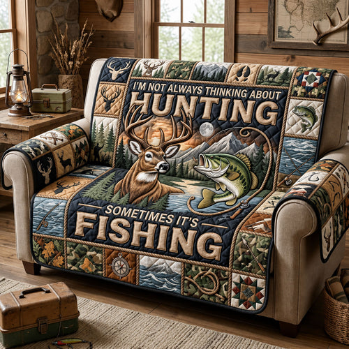 Hunting And Fishing Quilted Sofa Cover GFTOPND1531