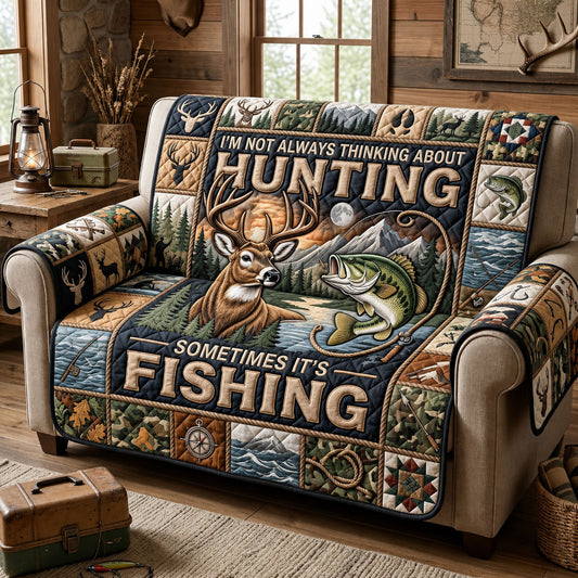 Hunting And Fishing Quilted Sofa Cover GFTOPND1531