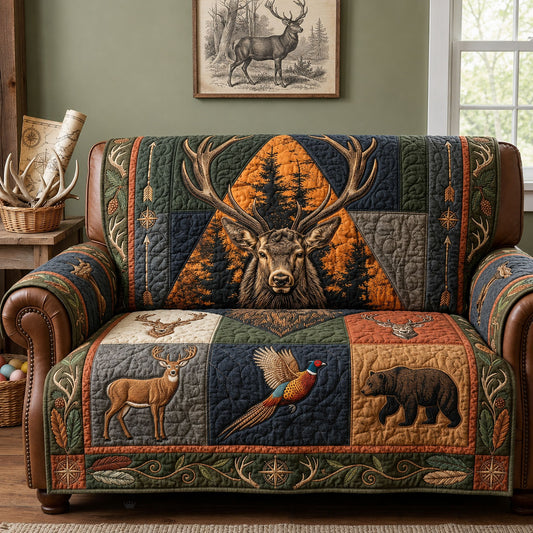 Deer Hunting Quilted Sofa Cover GFTOPND1532