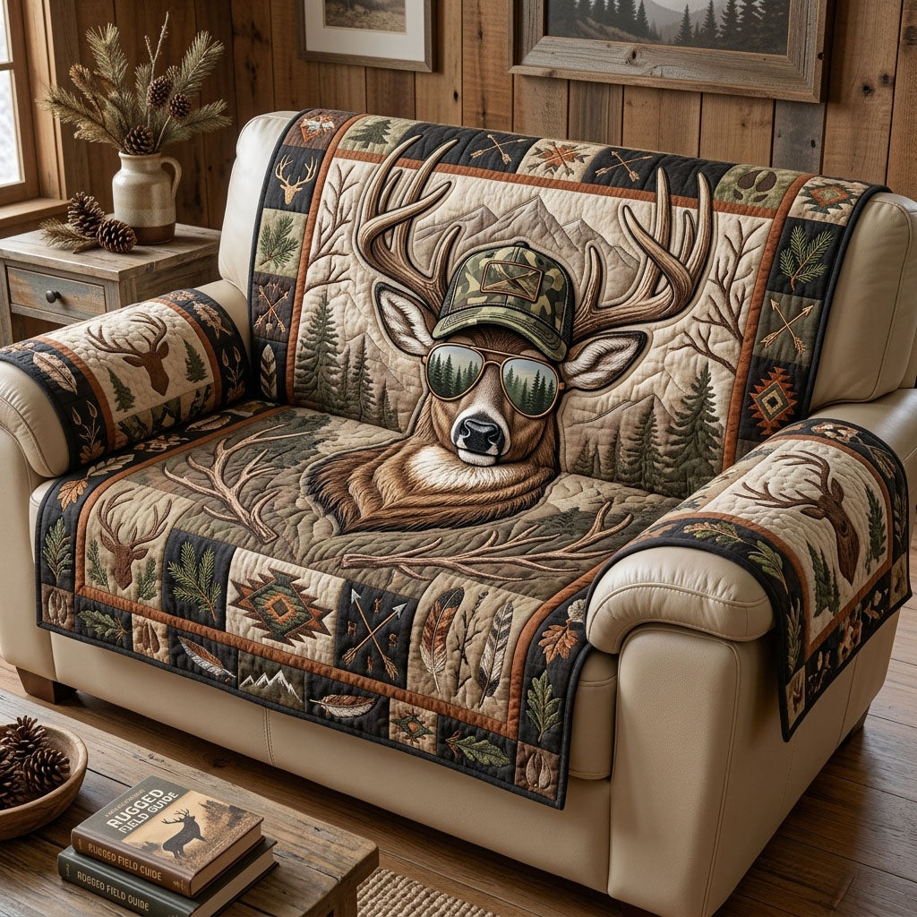 Deer Hunting Quilted Sofa Cover GFTOPND1533