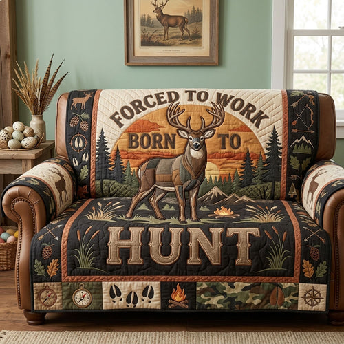Born To Hunt Quilted Sofa Cover GFTOPND1534