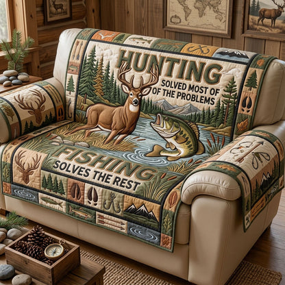 Hunting And Fishing Quilted Sofa Cover GFTOPND1535
