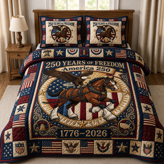250 Years Semiquincentennial 3-Piece Quilted Bedding Set GFTOPND155