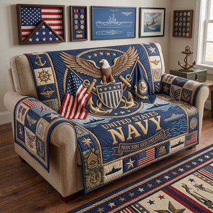 US Navy Quilted Sofa Cover GFTOPND1559