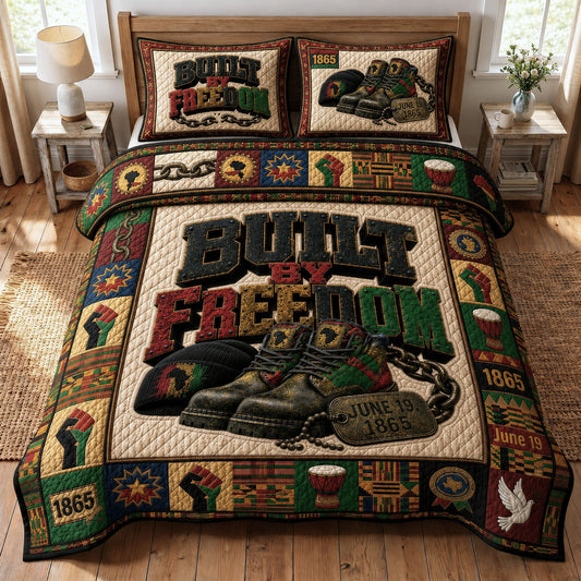 Juneteenth Built By Freedom 3-Piece Quilted Bedding Set GFTOPND157