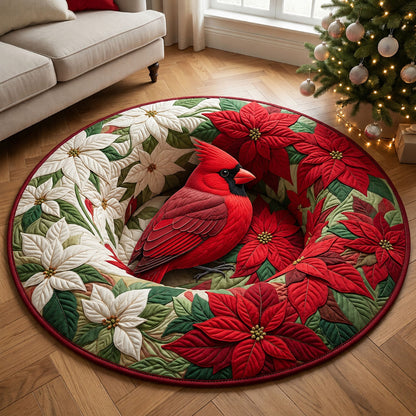 Red Cardinal Quilted Round Mat GFTOPND1588