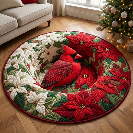 Red Cardinal Quilted Round Mat GFTOPND1588