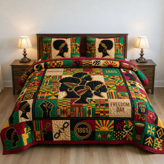 Juneteenth Queens 3-Piece Quilted Bedding Set GFTOPND164