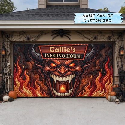 Inferno House Garage Door Banner QTCUZ GFTOPND1645