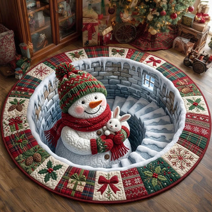 Snowman Bunny Quilted Round Mat GFTOPND1652