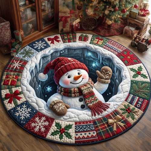 Friendly Snowman Quilted Round Mat GFTOPND1653