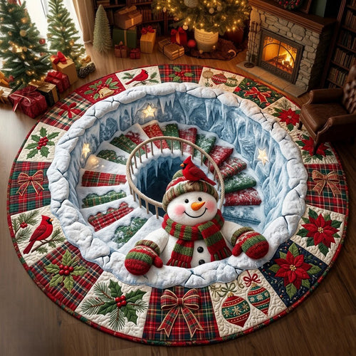 Cardinal Snowman Quilted Round Mat GFTOPND1654