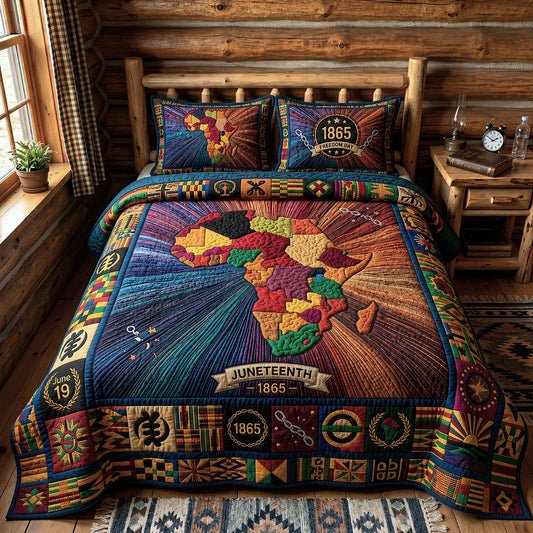 Africa Map 3-Piece Quilted Bedding Set GFTOPND167