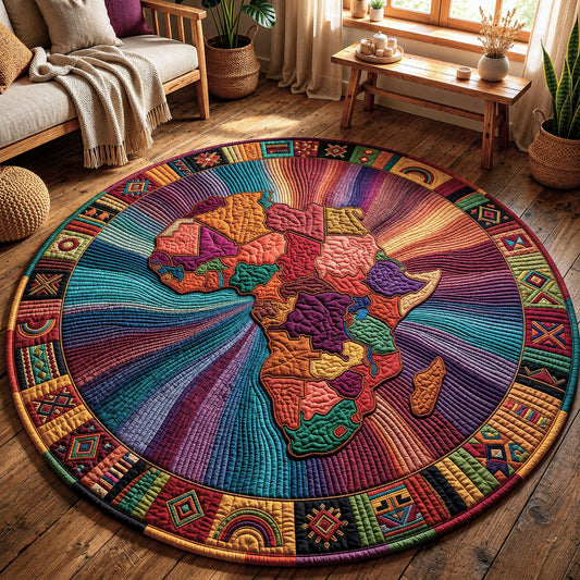 Africa Map Quilted Round Mat GFTOPND168