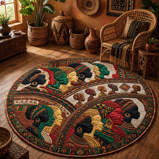 Juneteenth Queens Quilted Round Mat GFTOPND169