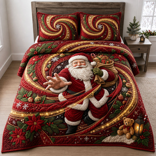 Christmas Wind Vortex 3-Piece Quilted Bedding Set GFTOPND1693