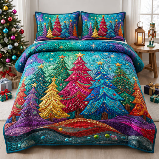 Festive Forest 3-Piece Quilted Bedding Set GFTOPND1698
