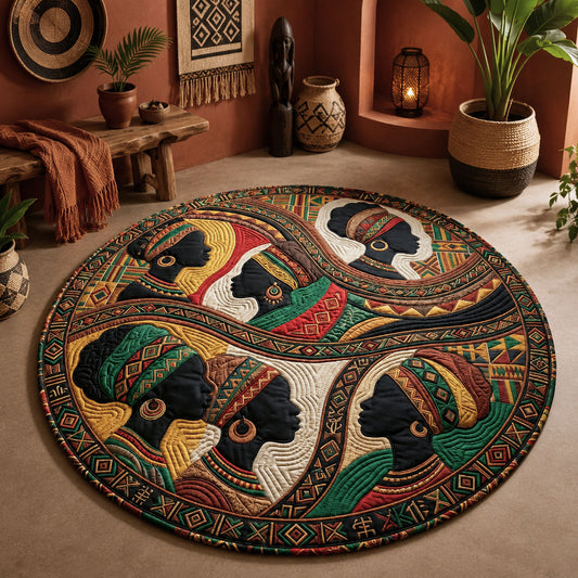 Juneteenth Queens Quilted Round Mat GFTOPND170
