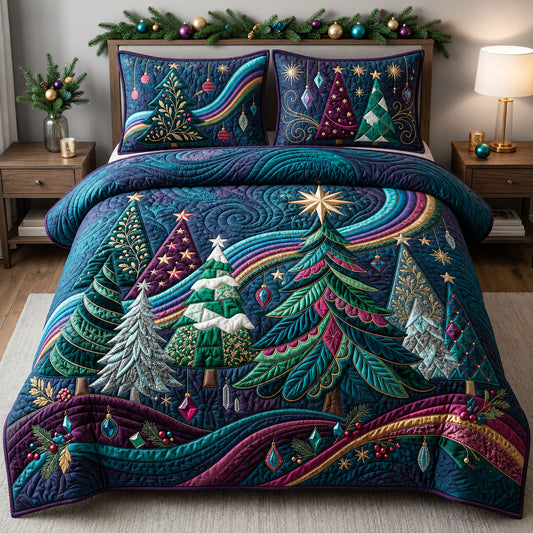 Festive Forest 3-Piece Quilted Bedding Set GFTOPND1700