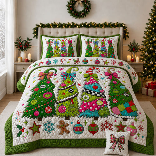 Merry Christmas 3-Piece Quilted Bedding Set GFTOPND1703
