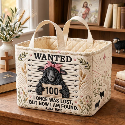 Wanted Sheep Quilted Storage Basket GFTOPND1707