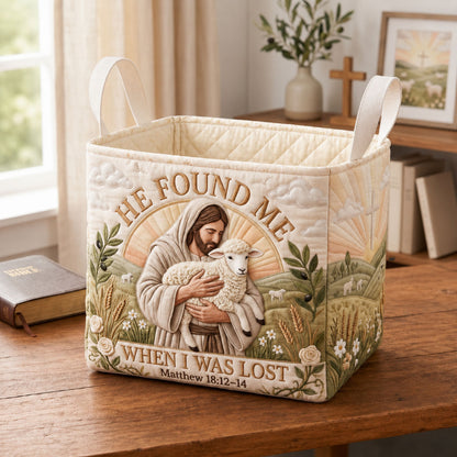 He Found Me Quilted Storage Basket GFTOPND1709