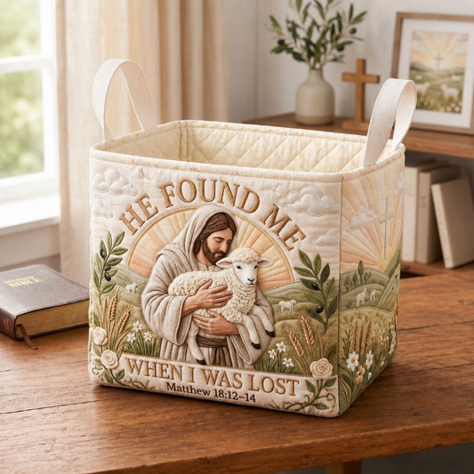 He Found Me Quilted Storage Basket GFTOPND1709