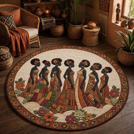Black Queen Quilted Round Mat GFTOPND171