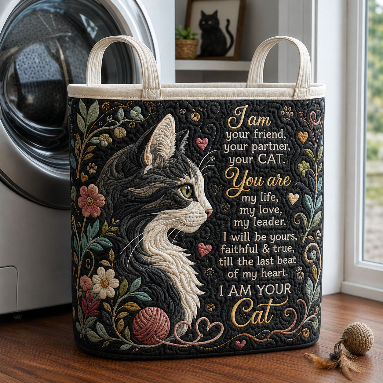 I Am Your Cat Quilted Laundry Basket GFTOPND1733
