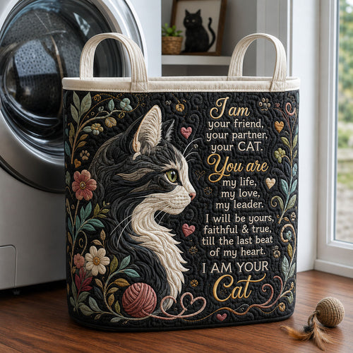 I Am Your Cat Quilted Laundry Basket GFTOPND1733