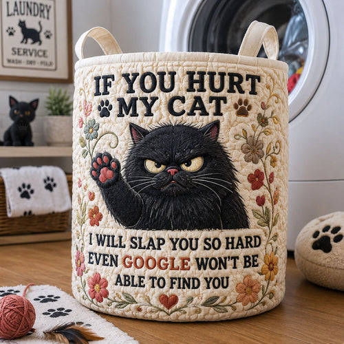 Dont Hurt My Cat Quilted Laundry Basket GFTOPND1738