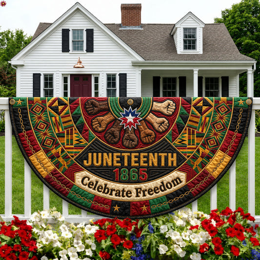 Juneteenth Freedom Day Quilted Fan Flag GFTOPND174