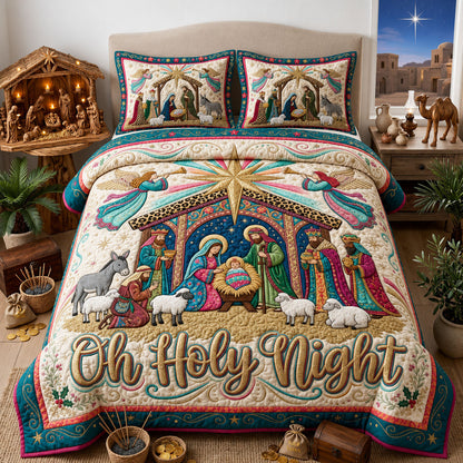 Oh Holy Night 3-Piece Quilted Bedding Set GFTOPND1741
