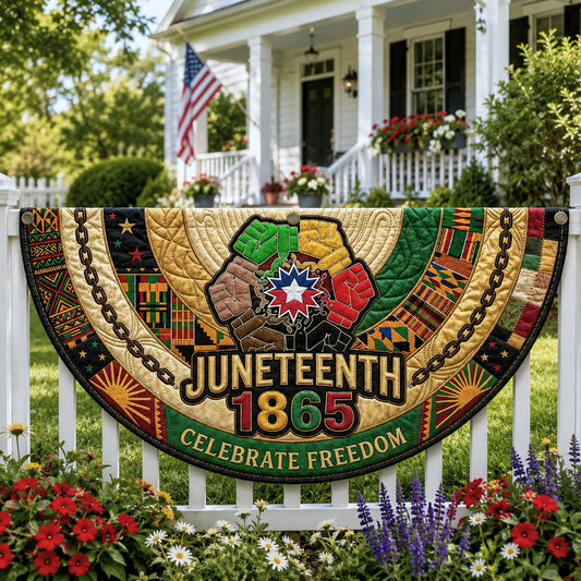 Juneteenth Celebrate Freedom Quilted Fan Flag GFTOPND175
