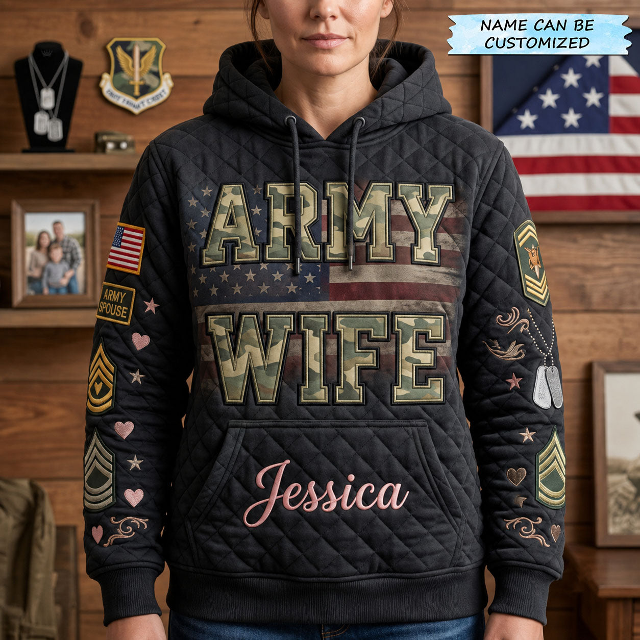 Army Wife Hoodie QTCUZ GFTOPND1750