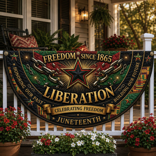 Freedom Since 1865 Quilted Fan Flag GFTOPND177