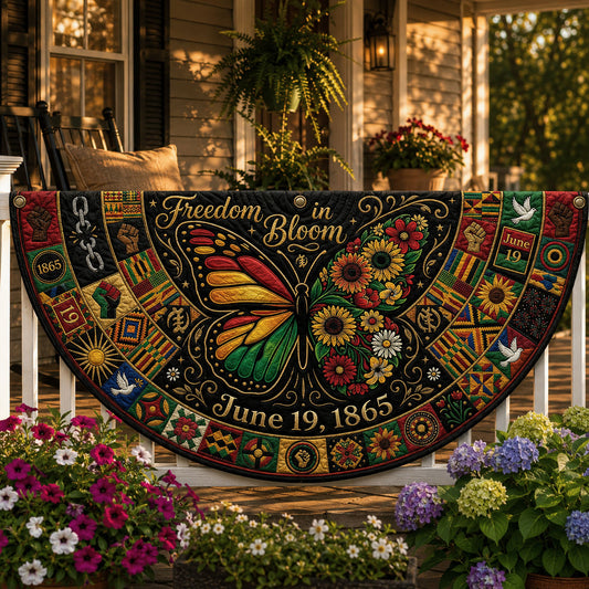 Freedom In Bloom Quilted Fan Flag GFTOPND179
